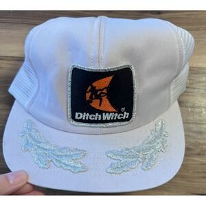 Ditch Witch Trucker Hat Vintage Snapback Pale Pink Mesh Embroidered Logo